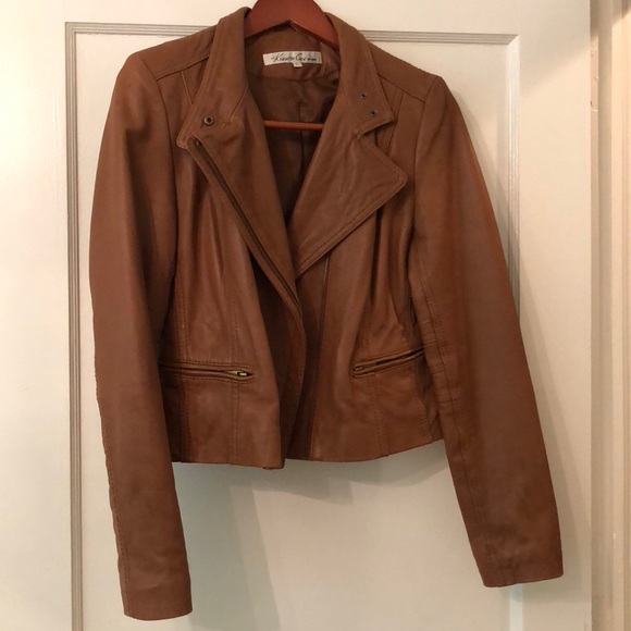 Kenneth Cole New York Leather Moto Jacket - Picture 1 of 6
